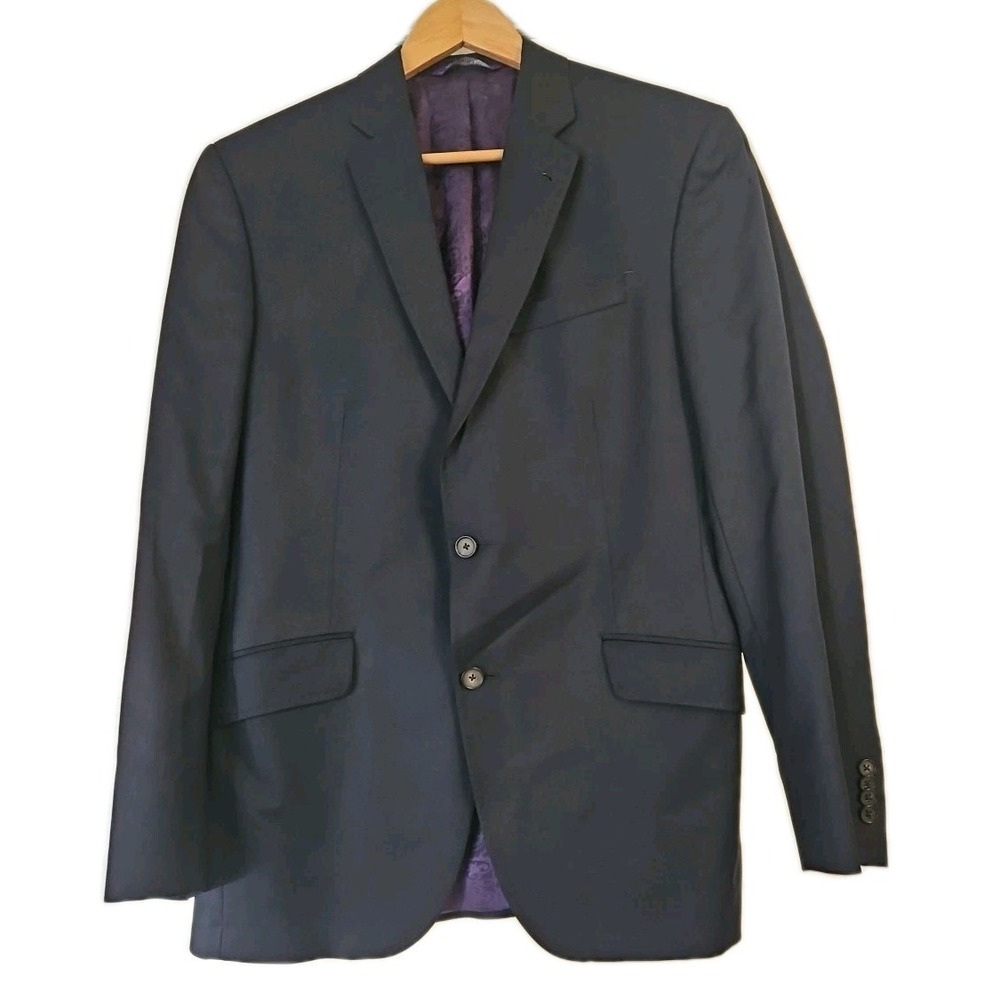 Ted Baker Mens Wool Navy Blue Jones CT Endurance Sports Coat Blazer 40R